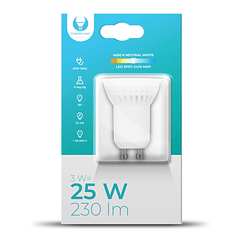Lampada LED Cerâmica 220V GU10 MR11 3W Branco 4000K 230Lm - FOREVER