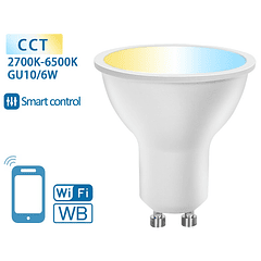 Lâmpada LED Inteligente GU10 Smart Wi-Fi 220V 6W 2700K ~ 6500K 510Lm