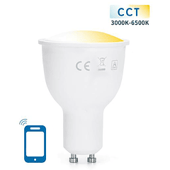 Lampada Smart LED GU10 220V 7W Branco 3000K ~ 6500K Wi-Fi