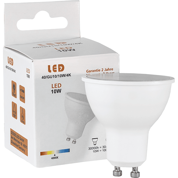 Lampada LED 220V GU10 10W Branco 4000K 