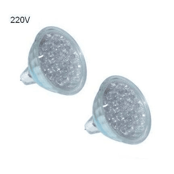 Blister 2x Lampadas 15 LEDs MR16 220V 1,2W Verde 