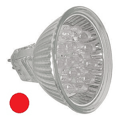 Lampada c/ 20 LEDs 1W MR16, Cor Vermelho 12V
