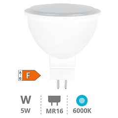 Lampada LED 12V MR16 5W Branco F. 6000K 120º 495Lm - GSC