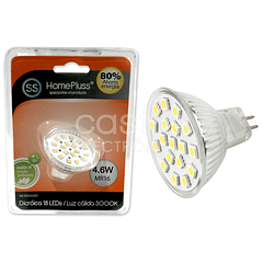 Lampada LED 12V MR16 4,6W Branco Q. 3000K 320Lm