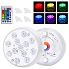 Pack 2x Aplique LED RGB Submersível (IP68) a Bateria c/ Comando 1