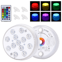 Pack 2x Aplique LED RGB Submersível (IP68) a Bateria c/ Comando