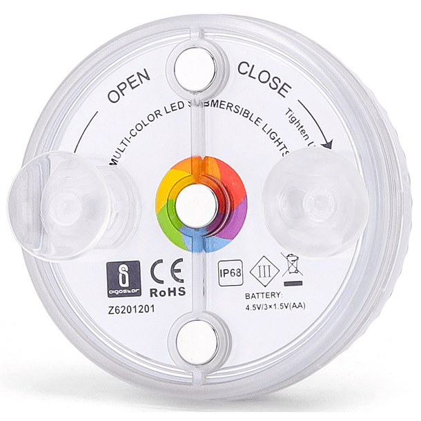 Pack 2x Aplique LED RGB Submersível (IP68) a Bateria c/ Comando 2