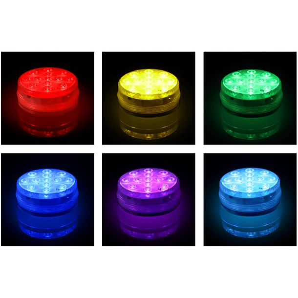 Pack 2x Aplique LED RGB Submersível (IP68) a Bateria c/ Comando 3