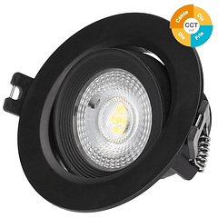 Projector LED Basculante Redondo p/ Encastrar Série Banok 7W 3000-4000-6500K (Preto) - GSC