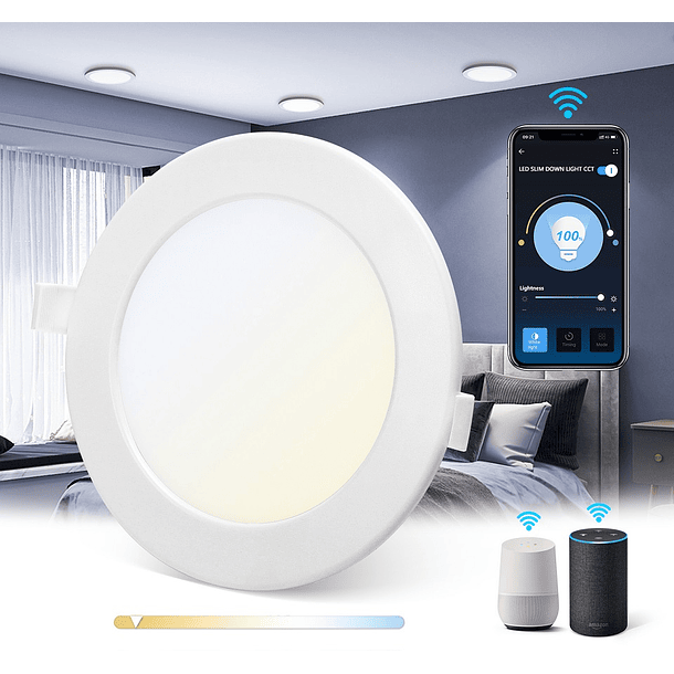 Painel Smart LED Inteligente Redondo Ø17cm Wi-Fi 12W 3000K ~ 6500K 820Lm 1