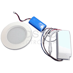 Projector LED p/ Encastrar 220V 6W Branco F. 6000K 700Lm c/ Opção Luz Emergência (Bateria)