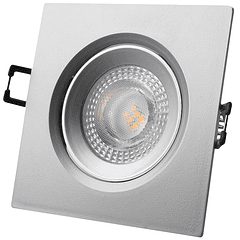 Painel de LED Quadrado (9 x 9cm) 5W Branco Q. 3000K 380Lm - Cinza