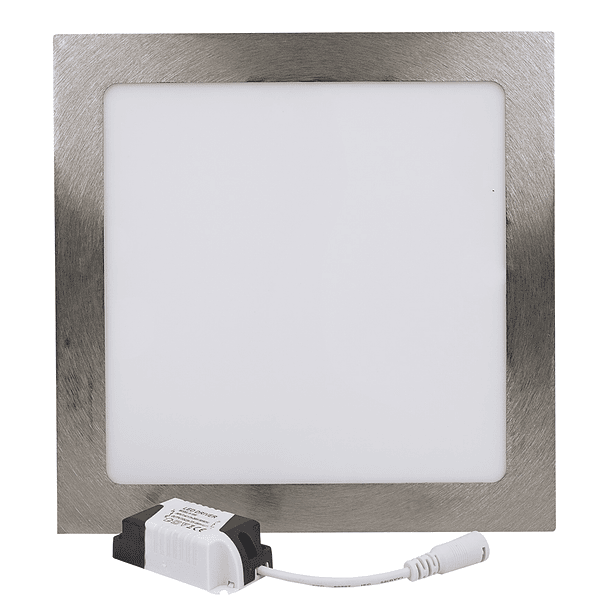 Painel de LED Quadrado (22 x 22cm) 18W 6000K - Aço Escovado 