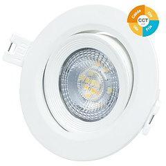 Projector LED Basculante Redondo p/ Encastrar Série Banok 7W 3000-4000-6500K (Branco) - GSC