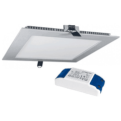Painel de LED Quadrado (15 x 15 cm) 9W 4000K 810Lm - Aço Escovado