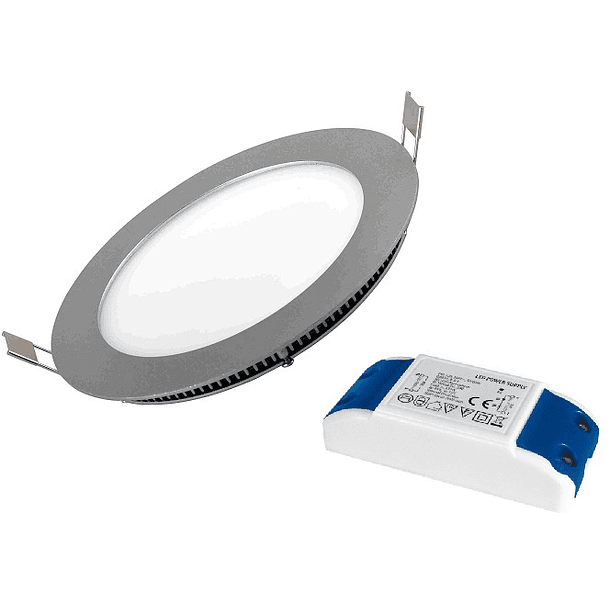 Painel de LED Redondo (Aço Escovado) Ø22cm 18W 6000K 