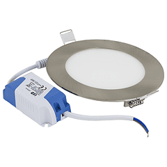 Painel de LED Redondo Ø12cm 6W 4000K 480Lm - Aço Escovado