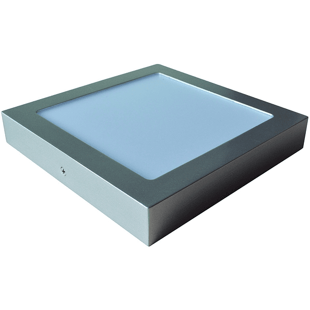 Painel de LED Superficie Quadrado (12 x 12cm) 6W 6000K 600Lm - Aço Escovado 