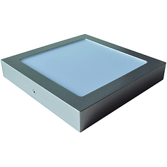 Painel de LED Superficie Quadrado (22 x 22cm) 18W 4000K 1700Lm - Aço Escovado