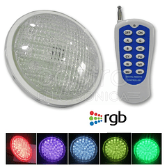 Lampada LED PAR56 RGB p/ Piscina 24VAC 18W IP68 c/ Comando