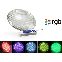 Lampada LED PAR56 RGB p/ Piscina 12VAC 35W IP68 3100Lm c/ Comando sem Fios