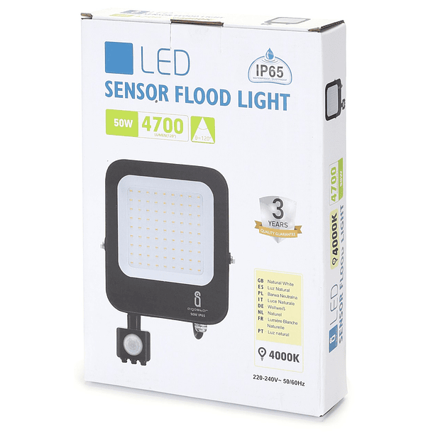 Projector LED IP65 220V 4000K 50W 4700Lm c/ Sensor 4