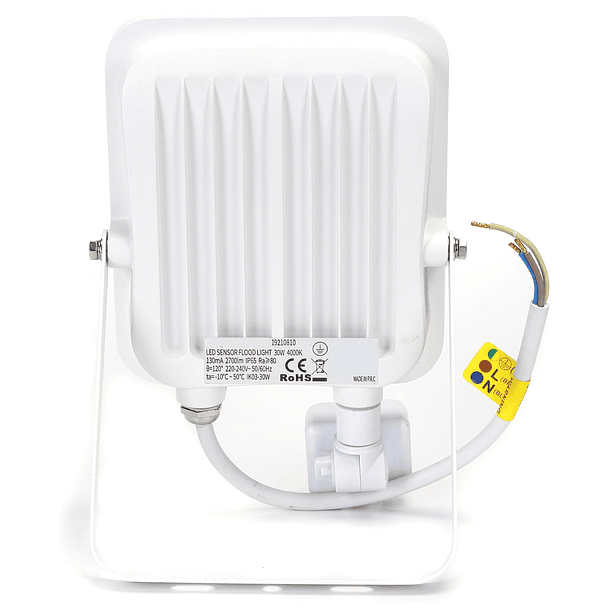 Projector LED Slim IP65 220V Branco 4000K 30W 2700Lm c/ Sensor (Branco) 3