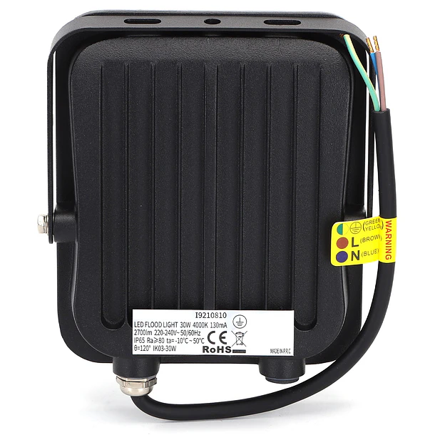 Projector LED IP65 220VAC Branco 4000K 30W 2700Lm 2