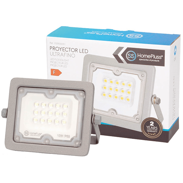 Projector LED IP65 Branco F. 6000K 10W 840Lm (Cinzento) - HOMEPLUSS 