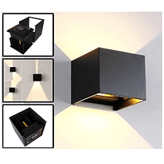 Projector Muro LED Direccionável 6W Branco Q. 3000K 650Lm IP65 (Preto) - Exterior
