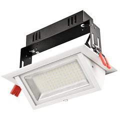 Projector LED Rectangular p/ Encastrar (Tecto/Muro) 220V 30W Branco Q. 3000K