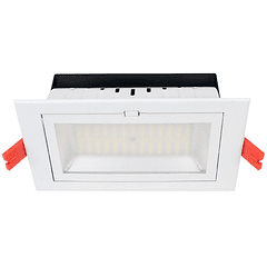 Projector LED Rectangular p/ Encastrar (Tecto/Muro) 220V 30W Branco Q. 3000K