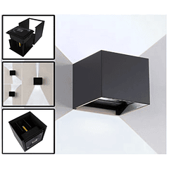 Projector Muro LED Direccionável 6W Branco F. 6000K 650Lm (IP65) - Preto