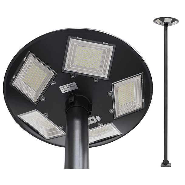 Candeeiro LED Solar Exterior de Rua 200W Branco F. 6000K 12000Lm c/ Sensor de Movimento 1