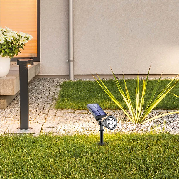 Projetor LED Solar t/ Estaca 3W 6500K 250Lm Alezu (IP67) - GSC 2
