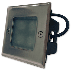 Projector LED Quadrado Inox p/ Encastrar IP67 220V AC 4W Branco F. 6000K