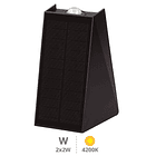 Aplique LED Solar Jankia 2x 2W Branco 4200K 1500mAh c/ Sensor PIR + Crepuscular (Preto) - GSC 1