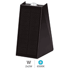 Aplique LED Solar Jankia 2x 2W Branco F. 6500K 1500mAh c/ Sensor PIR + Crepuscular (Preto) - GSC 1