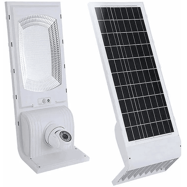 Projector LED SMD (Iluminação Exterior de Rua) 100W 6000K c/ Câmara Vigilância Wi-Fi + Painel Solar 1