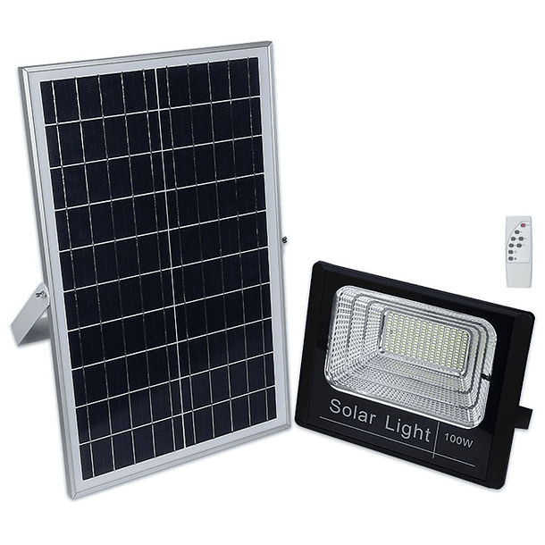 Kit Projector LED 100W Branco F. 6000K c/ Sensor + Painel Solar (IP65) 2