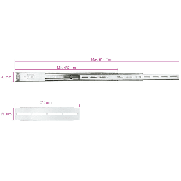 Guias Laterais Telescópicas p/ Rack Box até 800mm - Nanocable 2