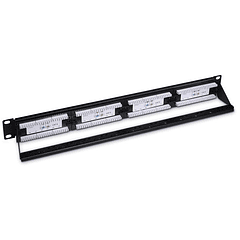 Patch Panel Cat.6 UTP 24 Portas p/ Rack19 (Preto) - Nanocable