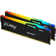Memória RAM Fury Beast RGB 16GB (2x8GB) DDR5-6000MHz 1R CL40 (Preta) - KINGSTON