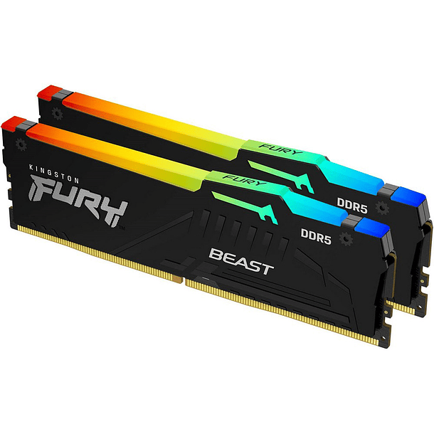 Memória RAM Fury Beast RGB 16GB (2x8GB) DDR5-6000MHz 1R CL40 (Preta) - KINGSTON 2