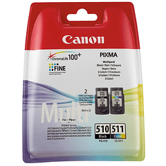 Pack 2x Tinteiros PG-510/CL-511 (Preto/Cores) - CANON