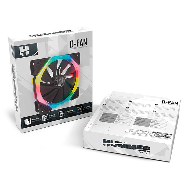 Ventoinha 120mm 1100RPM RGB PWM - NOX 4