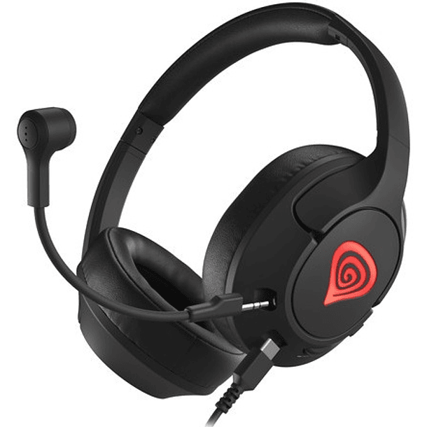 Ascultadores Headset Gaming Radon 800 c/ Microfone (Preto/Vermelho) - GENESIS 4