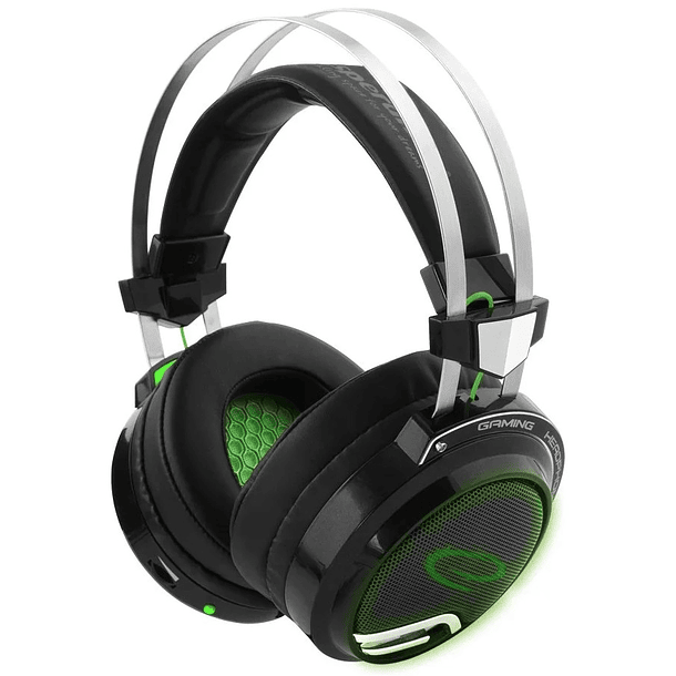 Auscultadores Headset GAMING 7.1 Surround c/ Vibração (Preto/Verde) - ESPERANZA 1