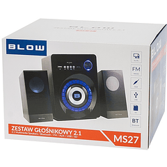 Sistema de Som PC 2.1 c/ Subwoofer BLUETOOTH/FM/AUX/USB/SD/MP3 (MS-27) - BLOW