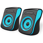 Colunas 2.0 Stéreo USB (Preto/Azul) - ESPERANZA 1